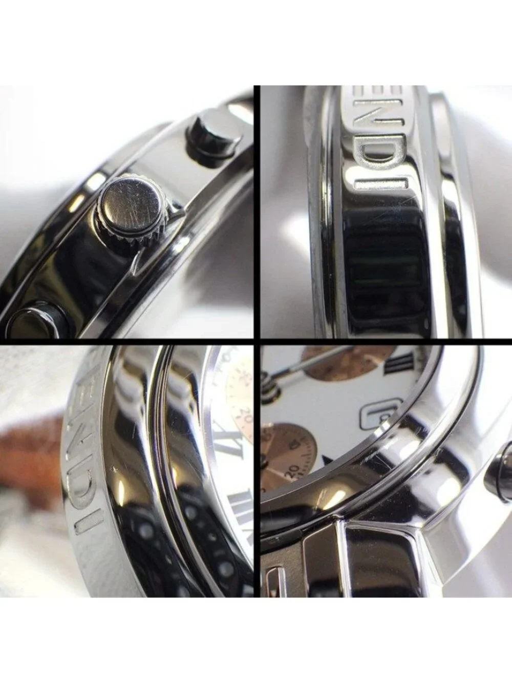 Fendi Watch Orologi White Dial Date Chronograph Tachymeter Small Seconds